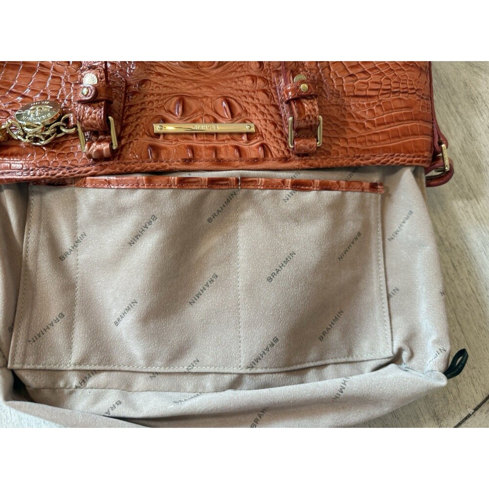 Brahmin Medium Asher Tote Leather Shoulder Bag‎ Pecan Melbourne Croc-Embossed - Picture 14 of 16